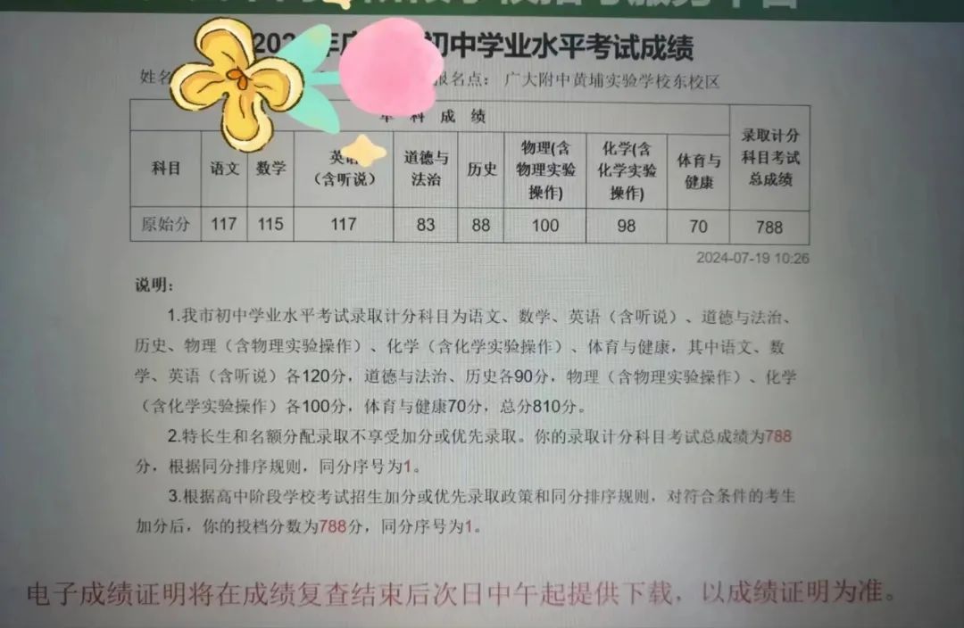 24年广州中考最高分788？网传有806？这代表什么水平？