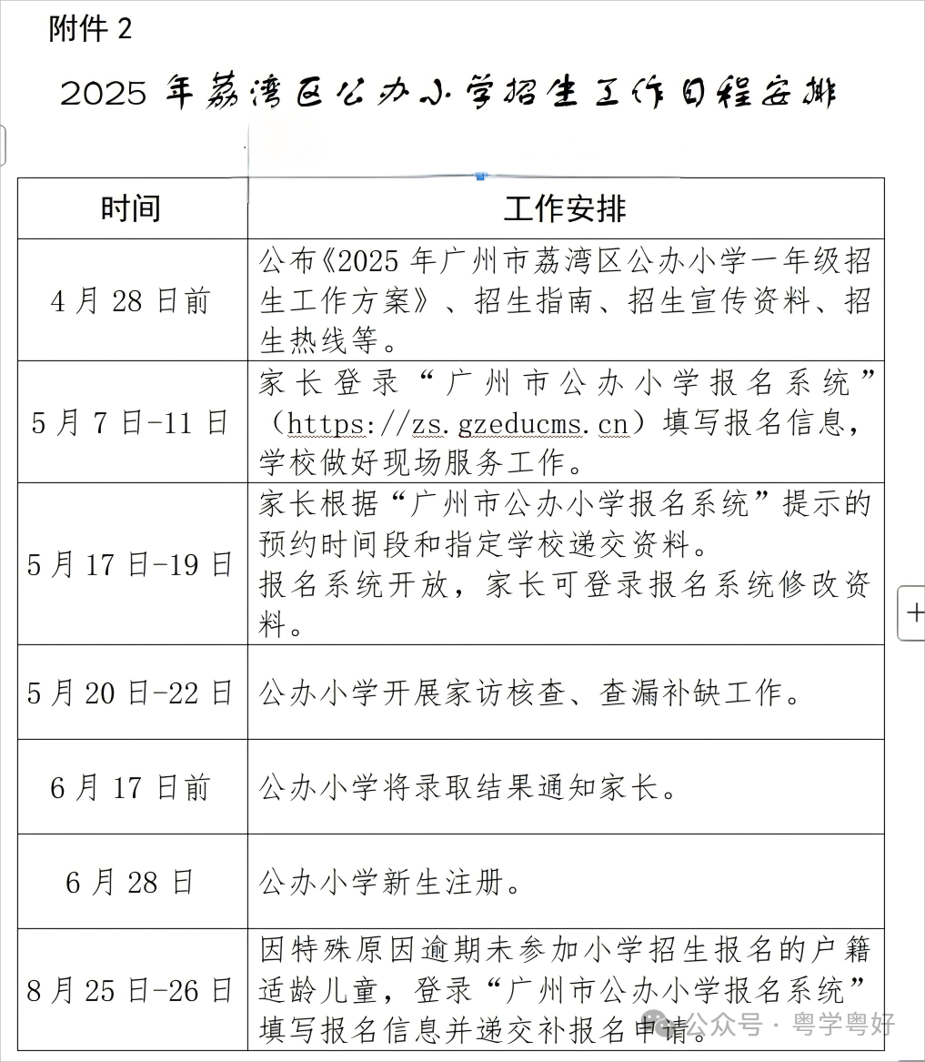 广州荔湾区幼升小招生安排！