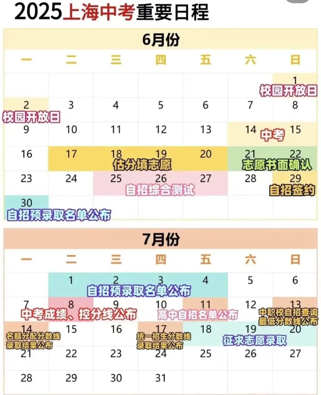 <b class="text-danger">上海中考</b>后续时间表&lt出分、录取&gt，分数线预测！