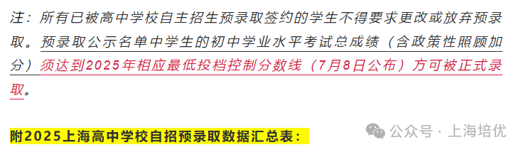 2025上海中考预录名单公布！4960人提前“上岸”！附:自招预录总表